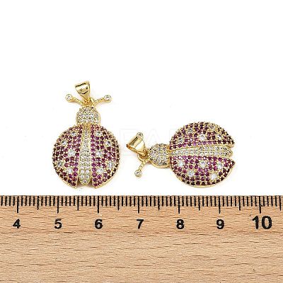 Brass Micro Pave Cubic Zirconia Pendants KK-S526-40G-1