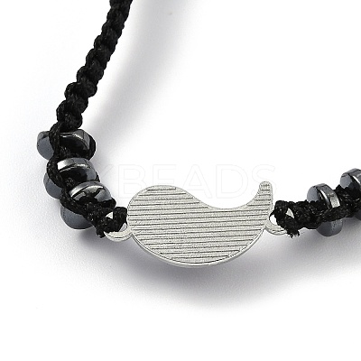 Adjustable Nylon Cord Braided Bead Bracelet EJEW-H118-01P-1
