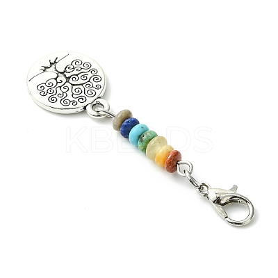 Alloy Tree of Life Pendant Decorations HJEW-JM01383-01-1