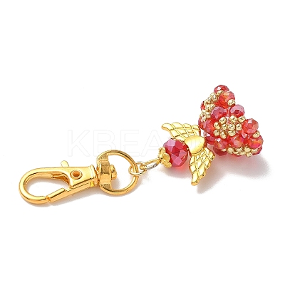 Angel Glass & Alloy Pendant Decorations HJEW-MZ00360-1