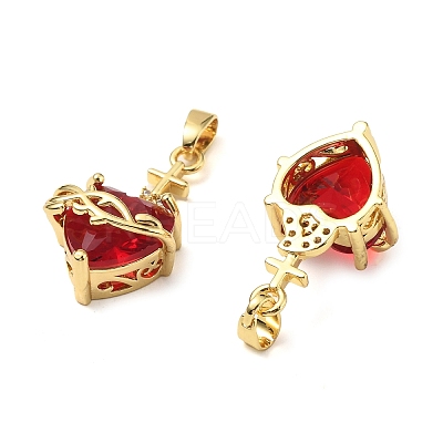 Brass Micro Pave Cubic Zirconia Pendants KK-G533-08G-1