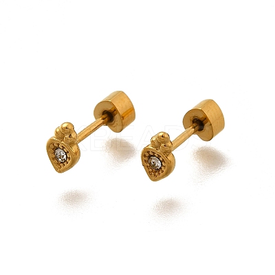 Ion Plating(IP) 304 Stainless Steel Carrot Stud Earrings EJEW-A118-20G-02-1