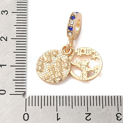Rack Plating Alloy Colorful Rhinestone European Dangle Charms PALLOY-S189-43G-1