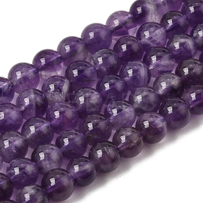 Natural Amethyst Beads Strands G-S333-6mm-020-1