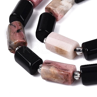 Natural Obsidian & Rhodonite Beads Strands G-Q614-01A-08-1
