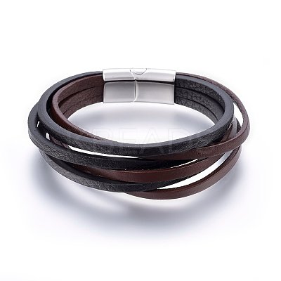 Leather Cord Multi-strand Bracelets BJEW-G603-39P-1