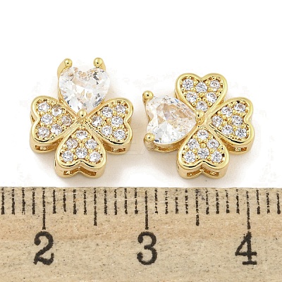 Brass with Clear Cubic Zirconia Charms KK-Q820-24G-1