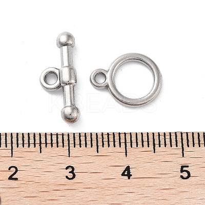 Non-Tarnish 304 Stainless Steel Ring Toggle Clasps X-STAS-A092-09G-P-1