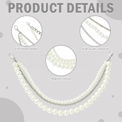 4Pcs 4 Styles Zinc Alloy and ABS Pearl Chains FIND-CJ0004-48-1