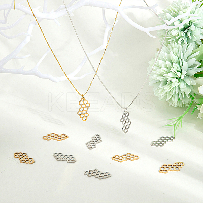20Pcs 2 Colors 201 Stainless Steel Filigree Joiners STAS-DC0011-46-1