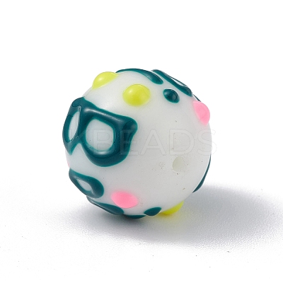 Opaque Painted Glass Beads LS-GLAA-B001-01F-1