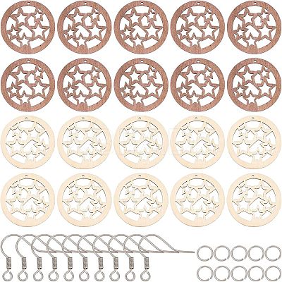 DIY Wooden Dangle Earring Making Kits DIY-FH0002-82-1