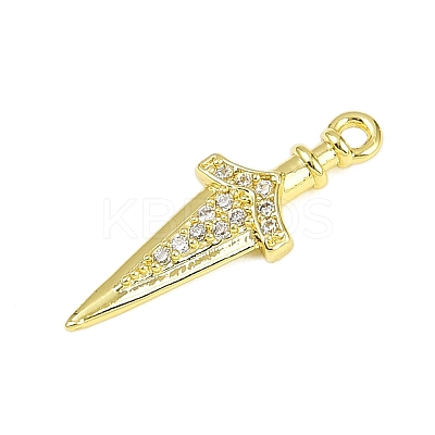 Brass Micro Pave Clear Cubic Zirconia Pendants LS-KK-L238-14G-1