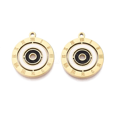 304 Stainless Steel Enamel Pendants STAS-Q111-10G-02-1
