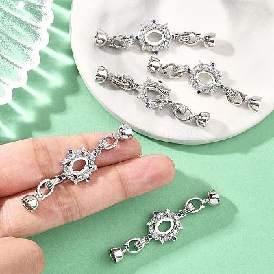 SHEGRACE Flower Brass Micro Pave Clear Cubic Zirconia Fold Over Clasps XGRQ58127-783P-1-1