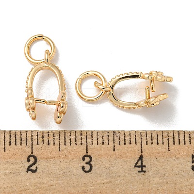 Brass Micro Pave Cubic Zirconia Ice Pick Pinch Bails KK-K378-07G-02-1