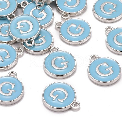 Platinum Plated Alloy Enamel Charms X-ENAM-S118-04G-P-1