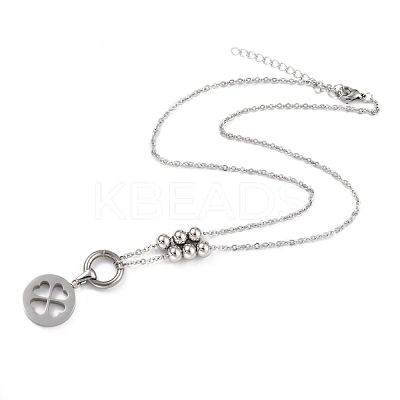 Non-Tarnish 304 Stainless Steel Pendant Necklaces NJEW-L458-080P-1