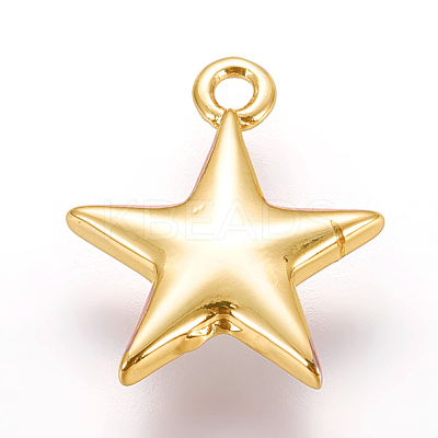 Brass Enamel Charms KK-E763-10A-G-1