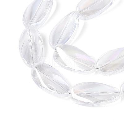 Electroplate Transparent Glass Beads Strands EGLA-N055-02-1
