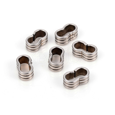 Tarnish Resistant 201 Stainless Steel Slide Charms/Slider Beads STAS-L244-08B-P-1