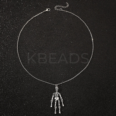 Punk Style Skeleton Skull Alloy Pendant Necklaces WH-WGF5A97-01-1