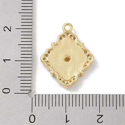 Rack Plating Brass Micro Pave Clear Cubic Zirconia Pendants KK-A224-04G-1