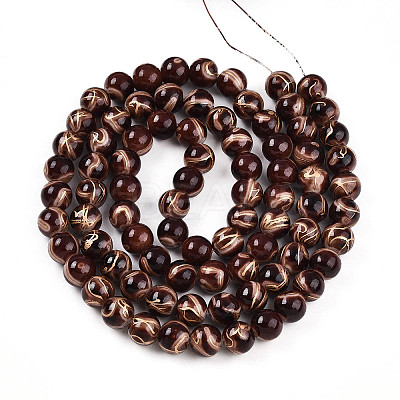Baking Paint Glass Beads Strands DGLA-N010-10mm-08-1