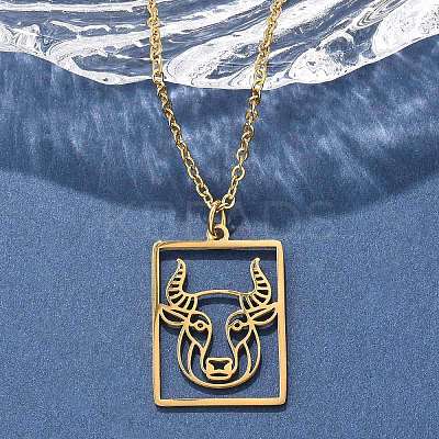 304 Stainless Steel Necklace NJEW-D330-01G-02-1