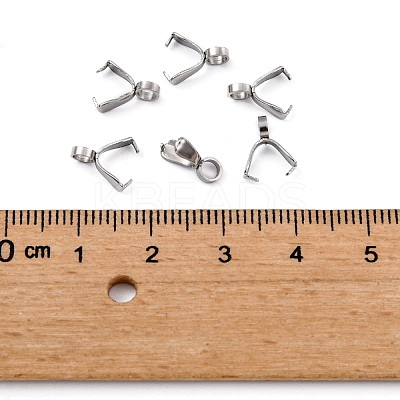 Non-Tarnish 201 Stainless Steel Pinch Bails X-STAS-E076-09-1