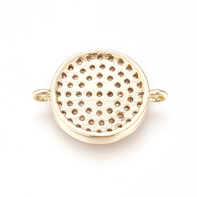Brass Micro Pave Cubic Zirconia Links ZIRC-L078-032G-NR-1