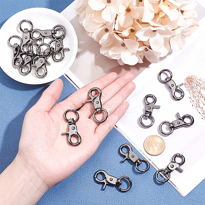 Zinc Alloy Swivel Lobster Claw Clasps PALLOY-PH0001-02B-1