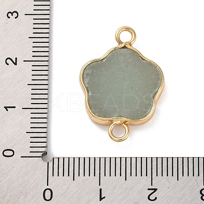 Natural Green Aventurine Flower Connector Charms KK-U042-17G-03-1