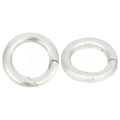 2Pcs Rhodium Plated 925 Sterling Silver Spring Gate Rings STER-GO0001-14-1