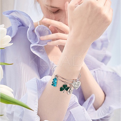 DIY Word Charm Bangle Making Kits DIY-SZ0008-09-1