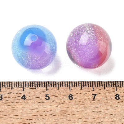 Luminous Two Tone Resin & Glitter Powder Beads RESI-F073-04-1