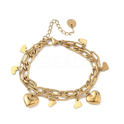 304 Stainless Steel Charm Bracelets BJEW-G750-03B-G-1