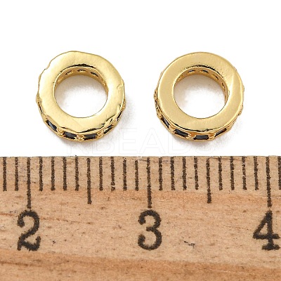 Rack Plating Brass Micro Pave Clear Cubic Zirconia Beads KK-U030-32G-09-1