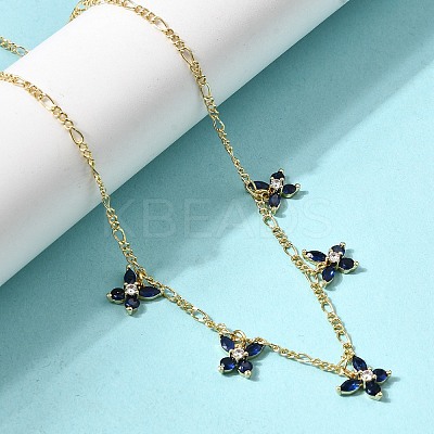 Brass Micro Pave Cubic Zirconia Butterfly Pendant Necklaces NJEW-B157-23G-1