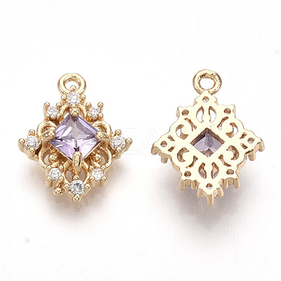 Golden Tone Brass Pendants X-GLAA-R212-16C-1