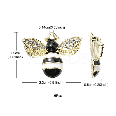 6Pcs Rack Plating Alloy Enamel Pendants ENAM-YW0002-56A-1