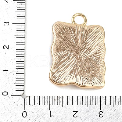 Brass Enamel & Natural Pearl Rectangle with Flower Pendants KK-K351-51G-03-1