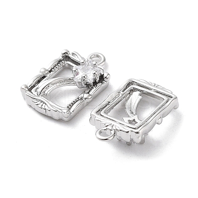 Rack Plating Brass Micro Pave Cubic Zirconia Pendants KK-K333-90P-1