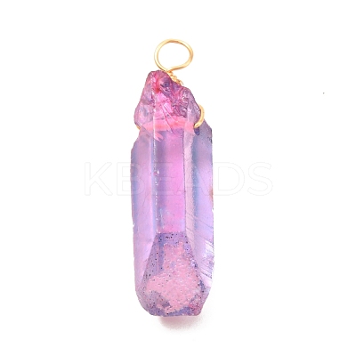 Natural Quartz Crystal Point Pendants PALLOY-JF01050-1