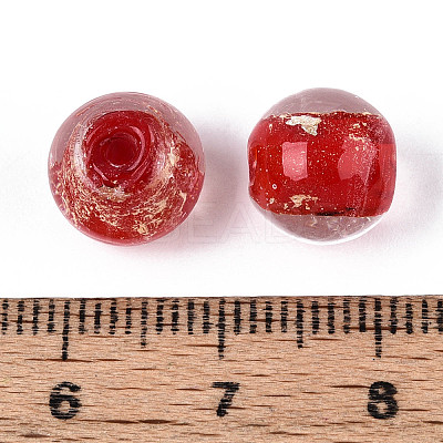 Handmade Gold & Silver Foil Glass Beads FOIL-N030-03A-01G-1