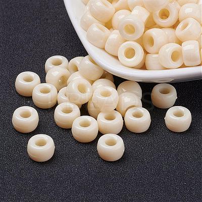 Opaque Acrylic European Large Hole Beads PL338-70-1