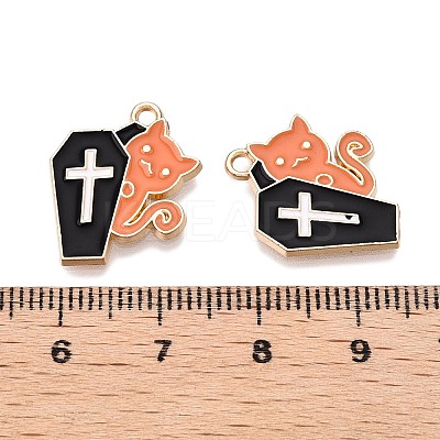 Halloween Theme Rack Plating Alloy Enamel Pendants ENAM-N056-356B-1