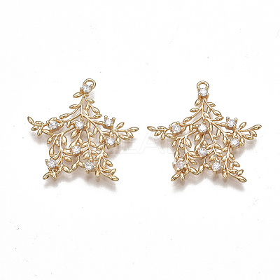 Brass Filigree Pendants X-KK-T038-360G-1