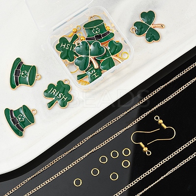 DIY Clover Pendant Jewelry Sets Making Kit DIY-YW0005-05G-1
