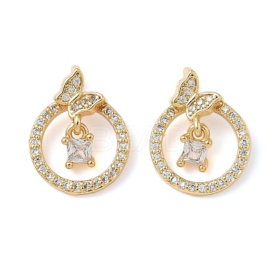 Brass Micro Pave Cubic Zirconia Pendants KK-Q068-28G-1